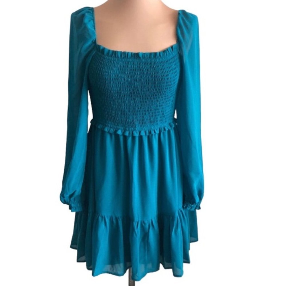 Shinestar Blue Teal Dress Sz. L